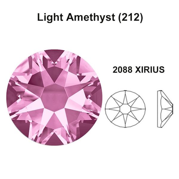 Light Amethyst (212) Swarovski 2088 XIRIUS 16ss Crystal Flatback No-Hotfix Rhinestones Nail Art 4mm ss16 ** Free Shipping to US