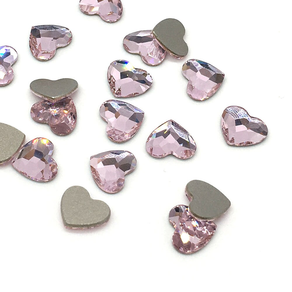 Swarovski Rhinestones Non Hotfix Heart Crystal Antique Pink