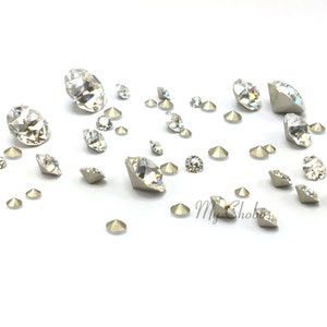 72 pcs - Swarovski 1088 XIRIUS Chaton Pointed back round rhinestones clear CRYSTAL (001) assorted mixed Sizes PP14-SS39 (2mm to 8mm)