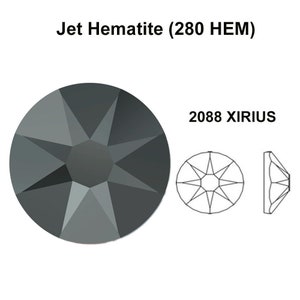 Jet Hematite (280 HEM) Swarovski 2088 XIRIUS 20ss Crystal Flatbacks No-Hotfix Rhinestones Nail Art 4.7mm metallic ss20 * No Tariffs to US