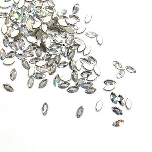 24 Swarovski 2200 Navette  Crystal Flatback No Hotfix 4x2mm nail art clear Crystal (001)   *Free Shipping to US