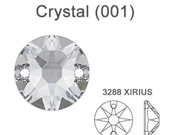 Cristal (001) clair Swarovski 3288 XIRIUS pierres à coudre deux trous ronds flatbacks strass ** livraison gratuite aux États-Unis