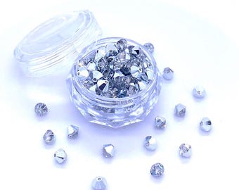 Cristal comète argent clair (001 CAL) argent véritable Swarovski 5328 XILION perles toupies fabrication de bijoux * Pas de tarifs vers les États-Unis * Avec étui de rangement