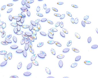 720 pcs - Crystal Shimmer (001 SHIM) Swarovski 2200 Navette Flatbacks No-Hotfix 4x2mm nail art Wholesale Factory Pack * No Tariffs to US