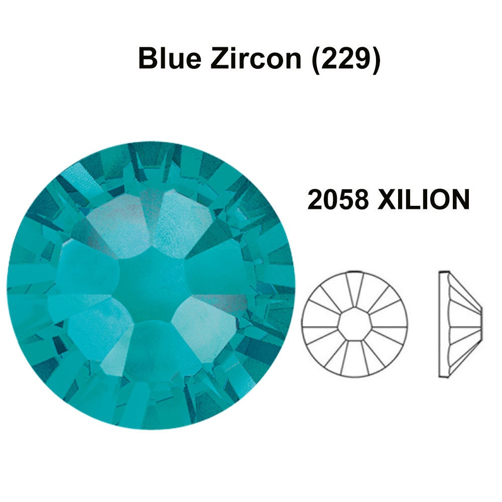BLUE ZIRCON (229) teal Swarovski NEW 2088 XIRIUS Rose 20ss 5mm flatback  No-Hotfix rhinestones ss20 144 pcs (1 gross)