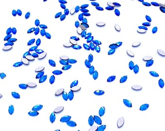 720 pcs - Crystal Bermuda Blue (001 BBL) Swarovski 2200 Navette Flatbacks No-Hotfix 4x2mm nail art Wholesale Factory Pack * No Tariffs to US