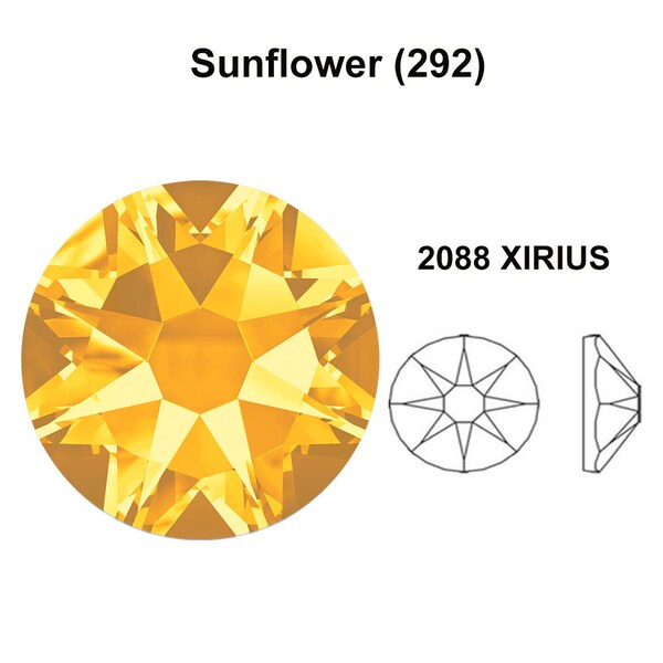 Sunflower (292) Swarovski 2088 XIRIUS 12ss Crystal Flatback No-Hotfix Rhinestones Nail Art 3mm ss12 ** Free Shipping to US