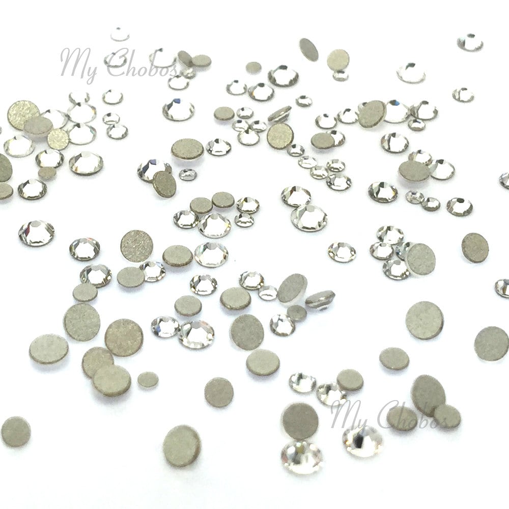144 pezzi - CRISTALLO (001) trasparente Piccole misure miste ss3, ss5, ss6, ss7, ss9, ss10 Swarovski 2058 flatbacks Nail art senza hotfix * Nessuna ta