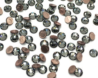 Crystal Silver Night (001 SINI) Swarovski 2078 XIRIUS / 2038 XILION Flatbacks Hotfix Iron-on Rhinestones black * Pick Size & Quantity
