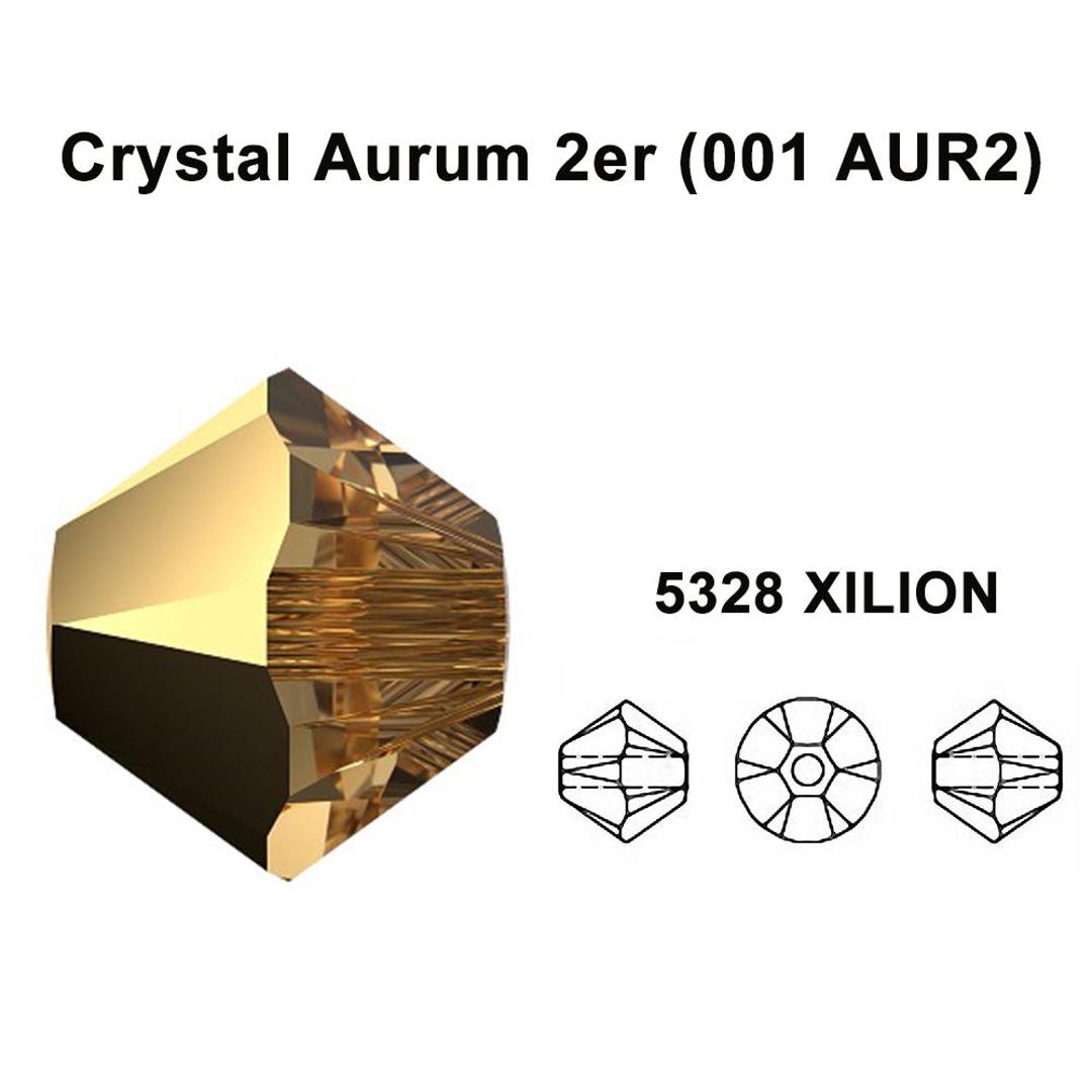 Crystal Aurum 2er (001 AUR2) Gold Genuine Swarovski 5328 XILION