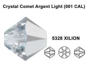 Op de afbeelding: Een heldere kristallen komeet xilion kraal met 12 facetten. De kraal is maat 5328 en heet Crystal Comet Argent Light (001 CAL).
