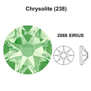 Chrysolite (238) Swarovski 2088 XIRIUS 34ss Crystal Flatback No-Hotfix Rhinestones Nail Art 7mm ss34 green ** No Tariffs to US