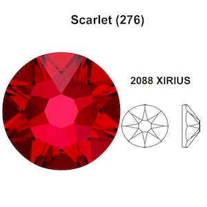 Scarlet (276) Swarovski 2088 XIRIUS 16ss Crystal Flatbacks No-Hotfix Rhinestones Nail Art 4mm red ss16 ** No Tariffs to US