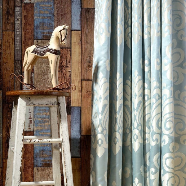 Blue White Damask Etsy