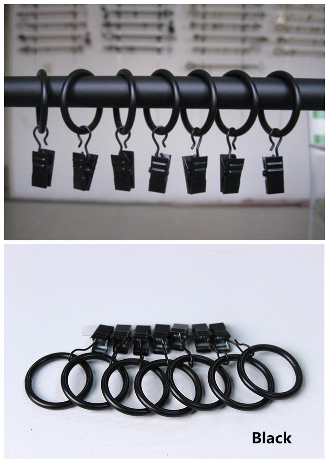 122 Bonus Metal Drapery Clip Rings in Black Silver Antique Etsy