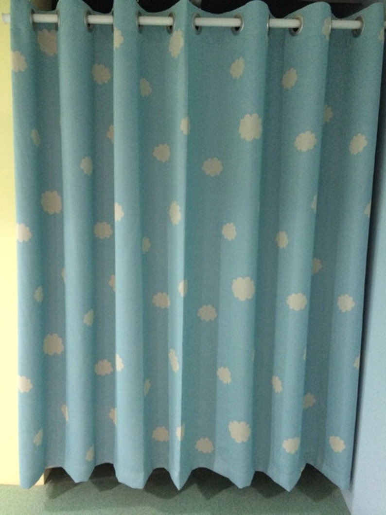 Two Grommet Top Blue Sky Clouds Curtains. Baby Nursery Curtain Etsy UK