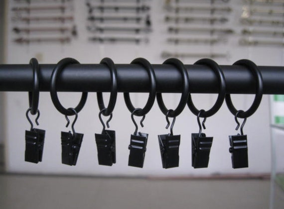 122 Bonus Metal Drapery Clip Rings In Black Satin Nickel Etsy