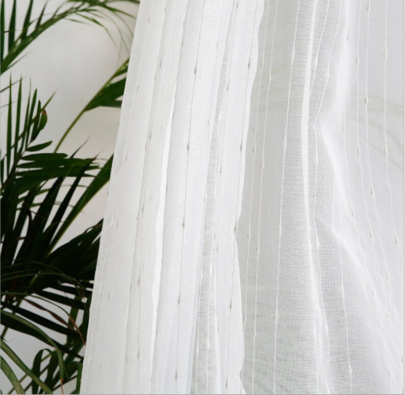 Two White Raindrop Sheer Curtains Custom Made to Order Up To Etsy
