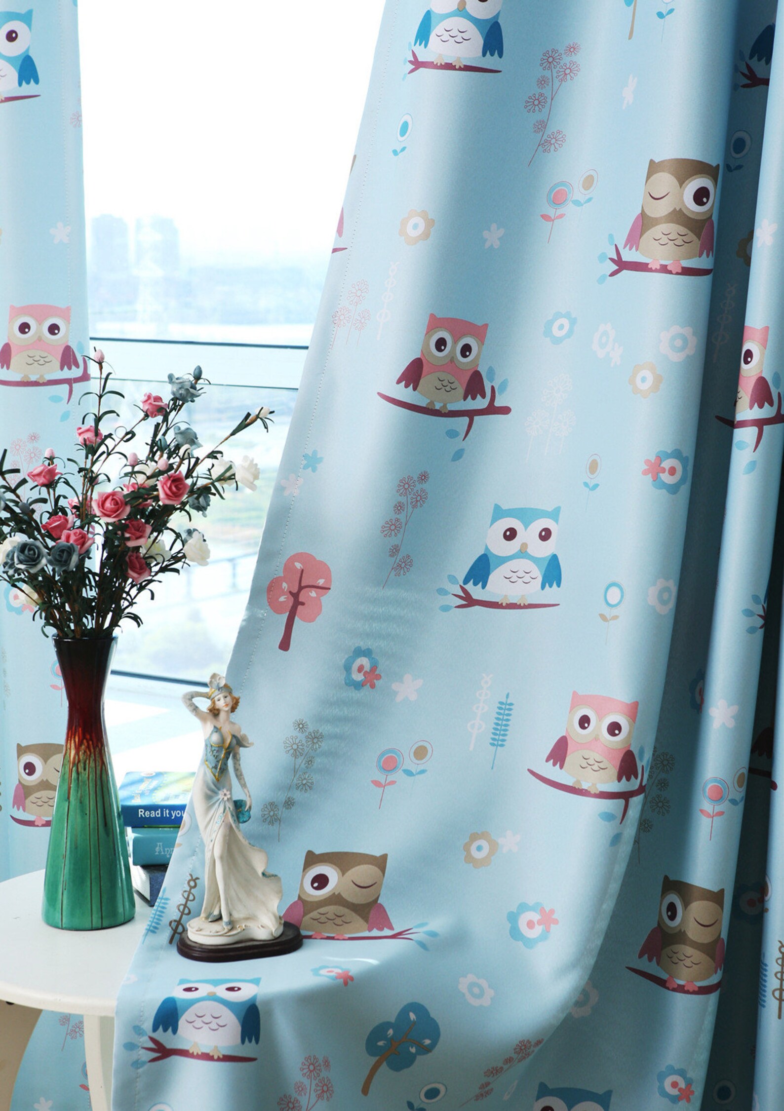 Two Custom Curtain Panels Made to Order. Beige or Blue Triple Etsy