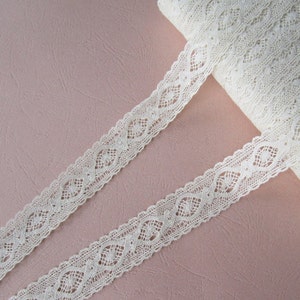 Cotton Lace Trim , Crochet Lace Trim, Lace Trim, Ivory Cotton Lace 2.6 cm, Natural Cotton Color Off White