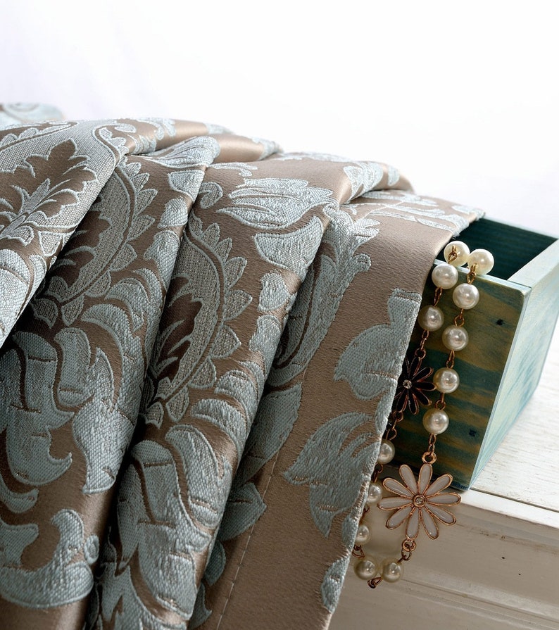 A Pair of Damask Curtains Made to Order . Dense Jacquard Etsy