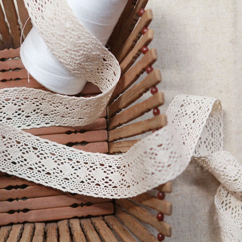 Crochet Cotton Lace Trim Unbleached Natural Cotton Lace 4.0cm Etsy