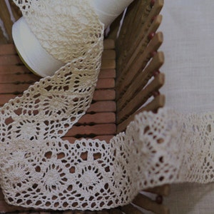 Cotton Lace Trim , Crochet Lace Trim, Lace Trim, Ivory Cotton Lace 4.5cm, Natural Cotton Color Off White