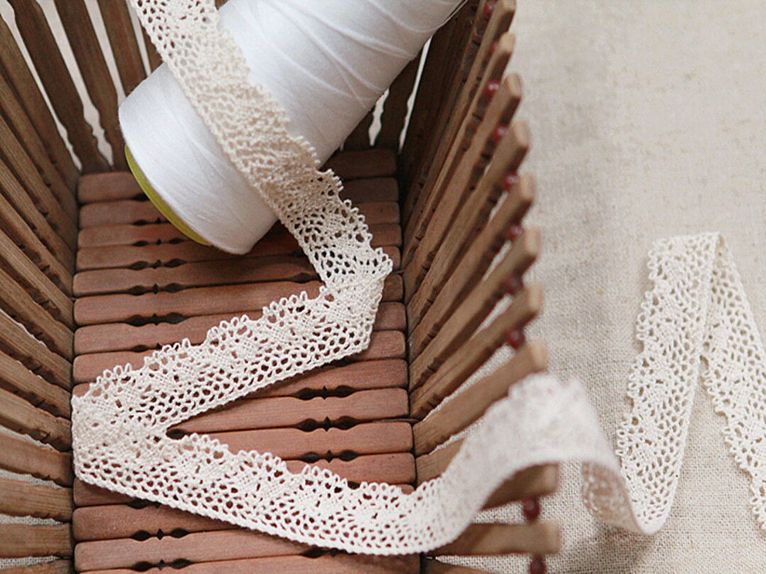 Crochet Cotton Lace Trim, Unbleached Natural Cotton Lace 2cm Wide