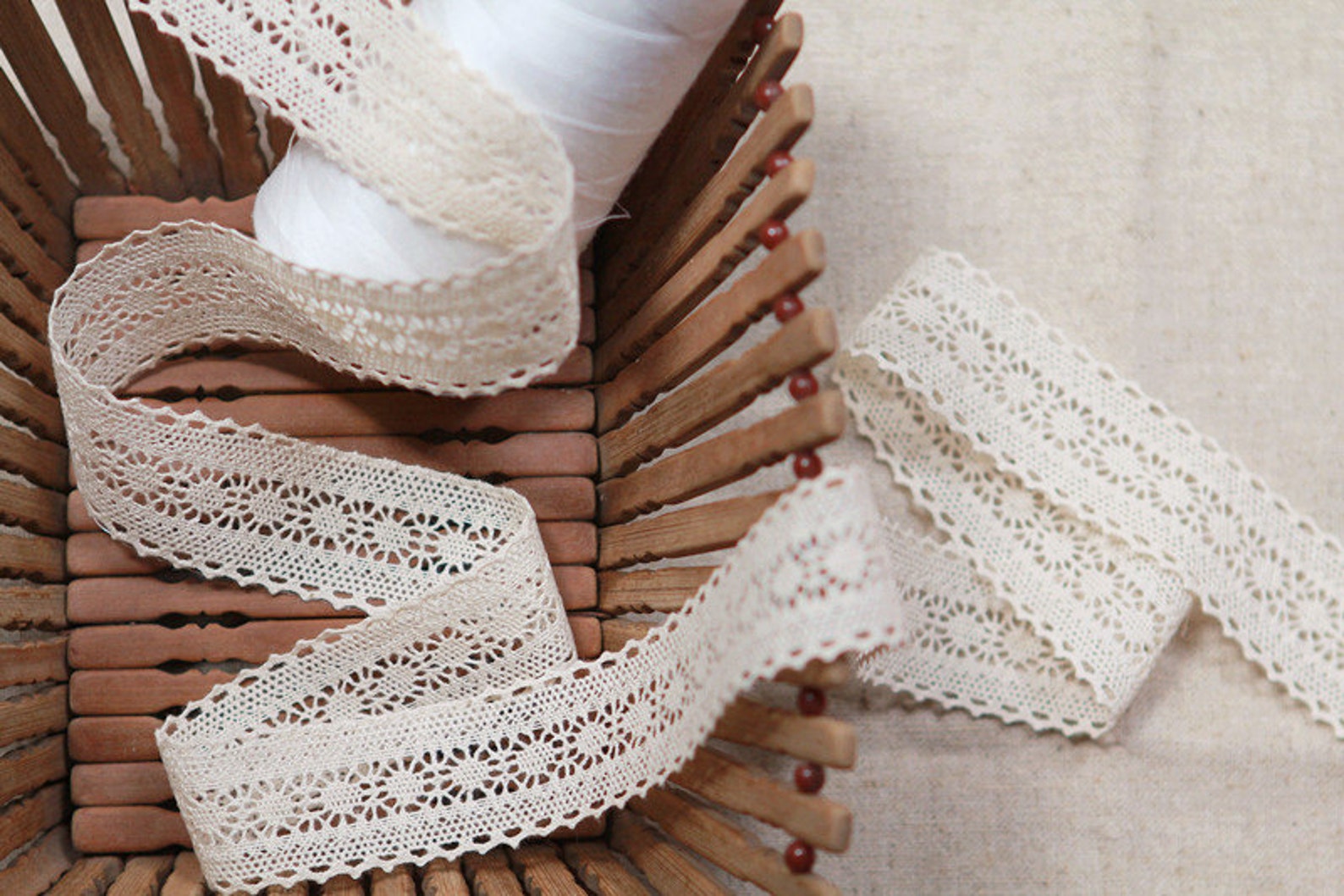 Crochet Cotton Lace Trim Unbleached Natural Cotton Lace 3.3cm Etsy