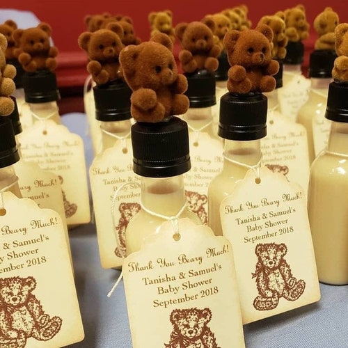 Personalized Baby Shower Bear Favors Mini Liquor Bottles Etsy