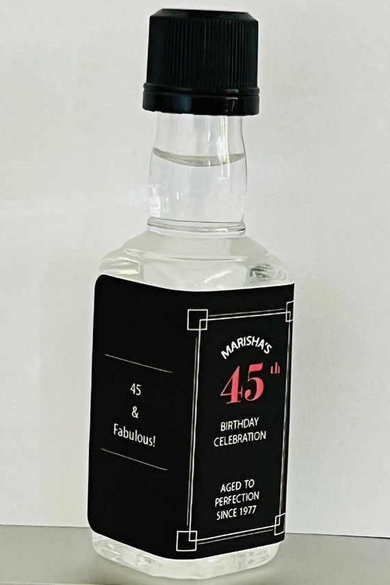 12 Mini Botellas de Licor pequeñas 50ml mini botella de plástico vacía mini  botella de alcohol inyecciones Tapas negro, dorado, blanco -  España