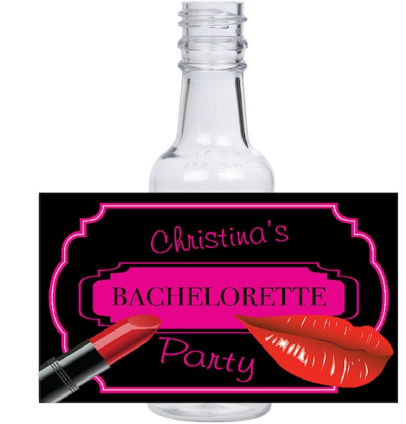 12 personalized the Bachelorette party mini liquor bottles, caps, and labels for your girls girls night out