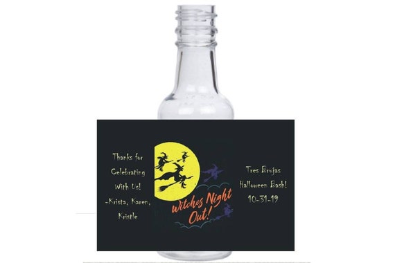 12 Halloween Witches Brujas theme mini liquor bottle event favors