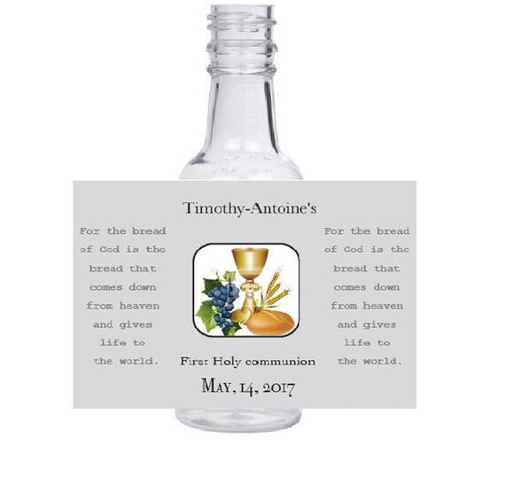 First Holy communion personalized mini wine liquor bottles 1st confirmation gifts presents