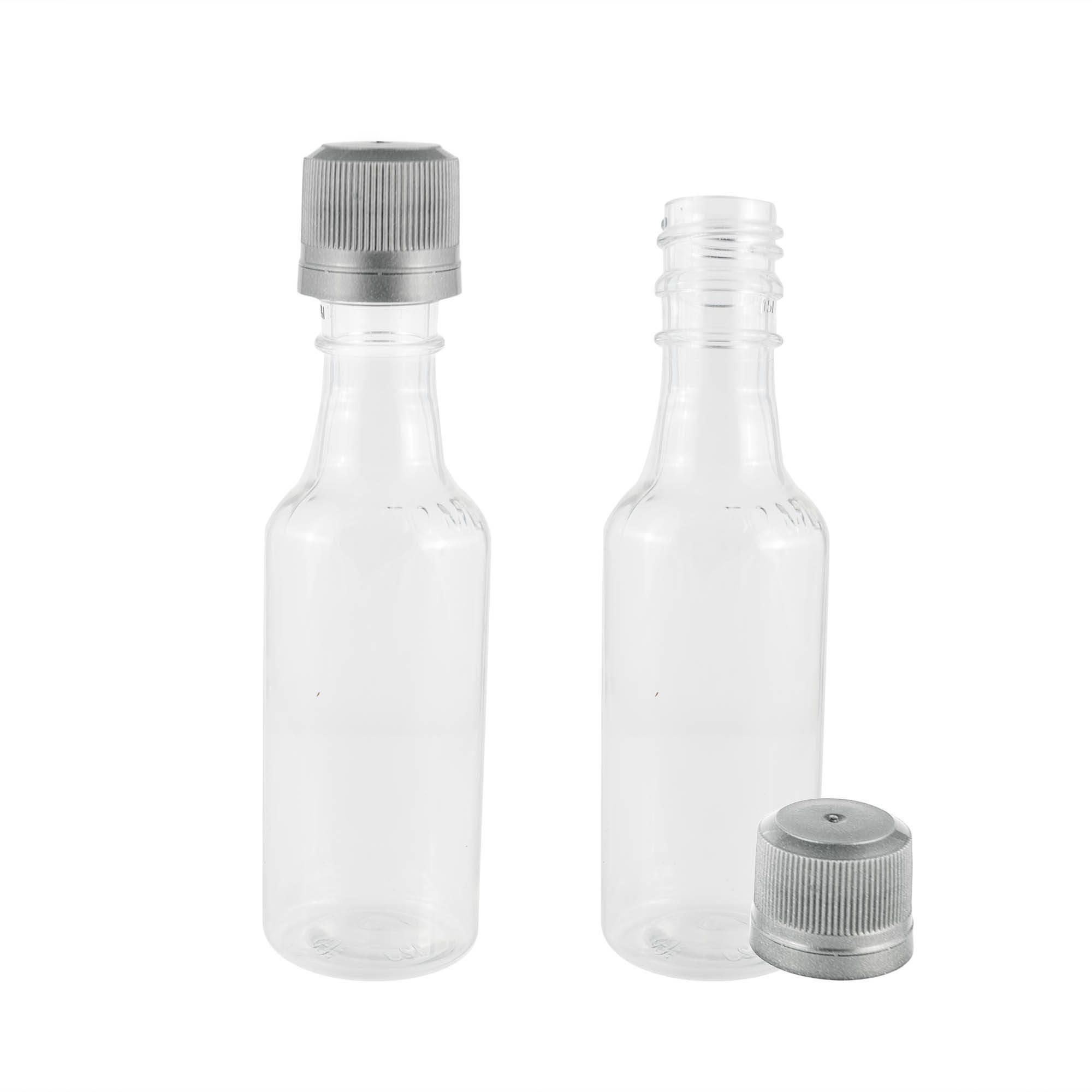 (12) Mini botellas de licor cuadradas 1.7 fl oz negro mini botellas vacías  de alcohol de plástico (negro)