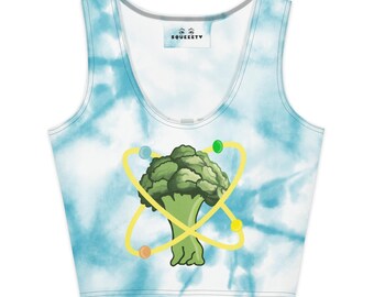 Space Brokkoli Crop Top | Blaue Batik Baumwolle | Atomic Design, Smoke Em zurück