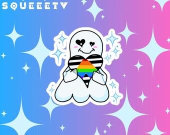 LGBTQ+ Ally Pride Geist Aufkleber: Wasserfester Vinyl Aufkleber