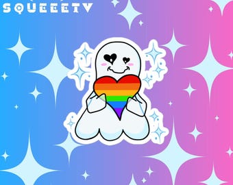 Rainbow Pride Geist Aufkleber: LGBTQ Vinyl Aufkleber - SqueeeTV