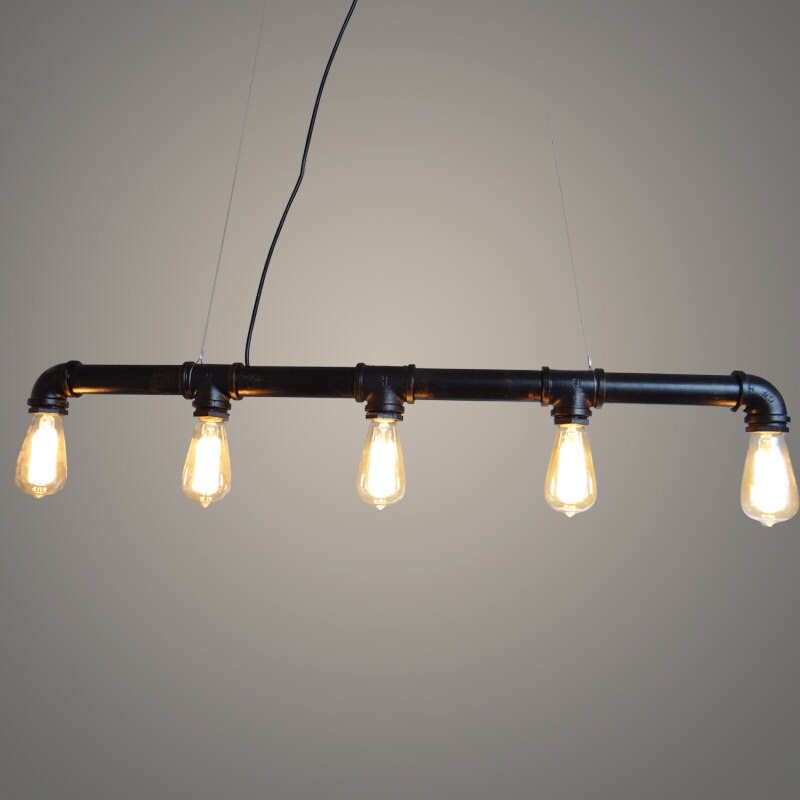 5 heads Edison bulb water pipe Ceiling Lamp water pipe Etsy