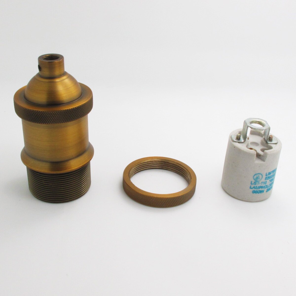 Soporte de bombilla de aluminio y cerámica de latón oscuro | Etsy