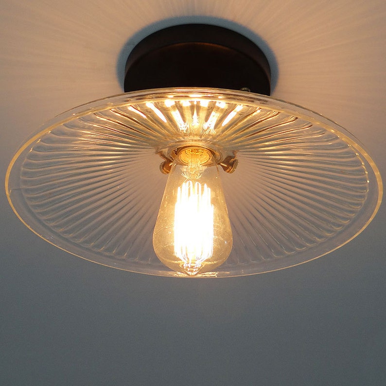 Glass Mount Ceiling Lamp lampshade OR full set industrial Etsy