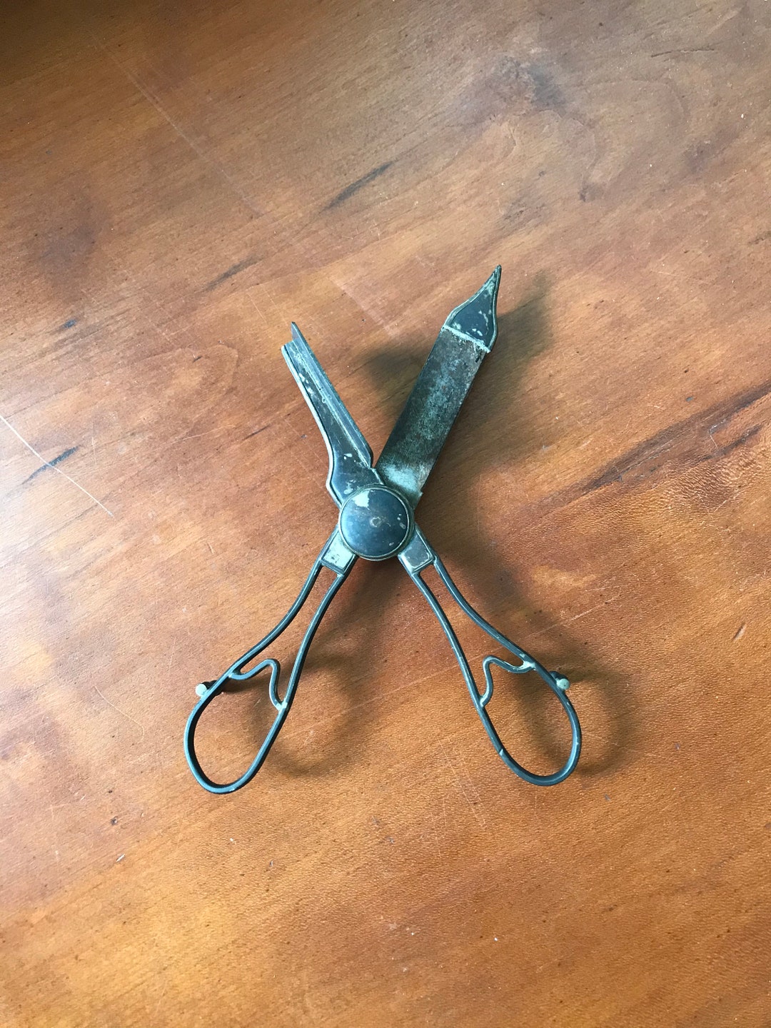 Antique Candle Wick Trimmer Snuffer Footed Metal Candle Wick Etsy