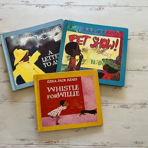 Lot of Three Books by Ezra Jack Keats, Whistle for Willie, Pet Show, A Letter to Amy, 1960s Hardback Children&#39;s Books Children&#39;s Choice Book