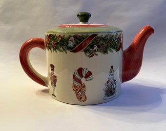 Christopher Radko Christopher's Tree Teapot by Zrike, Ceramic Coffee Pot Teapot Christmas, Radko Christmas, 32 oz Teapot, Collectible Radko