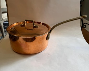 2 Qt. Copper Sauce Pan With Lid Made by Old Dutch International (ODI) in Korea