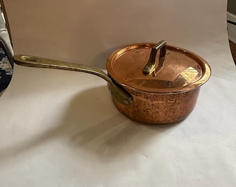 1 Qt. Copper Sauce Pan With Lid Made by Old Dutch International (ODI) in Korea