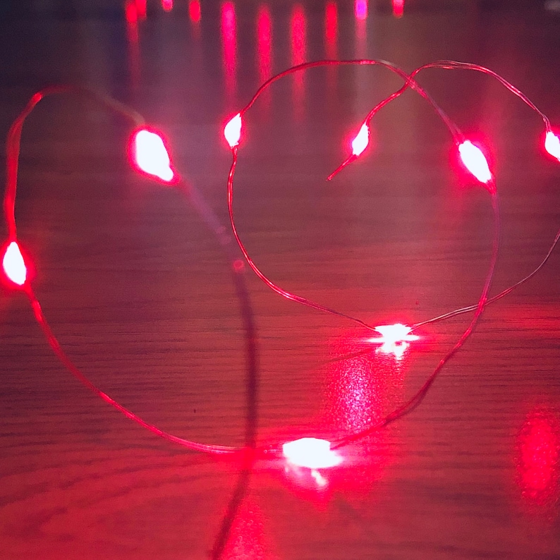 Submersible Waterproof String Fairy Lights, 20 LED per String. Wedding, Event, Vase, Christmas Tree Lights. Red