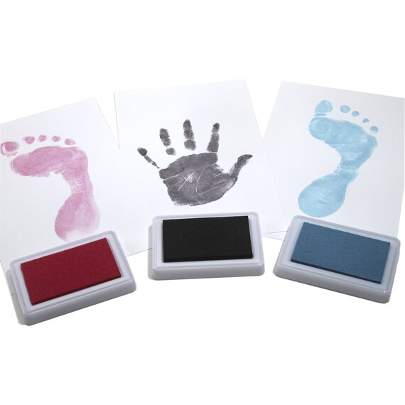 Baby's Touch Baby Safe REUSABLE Hand & Foot Print Keepsake Ink Pad Choose  From Blue, Pink or Black 