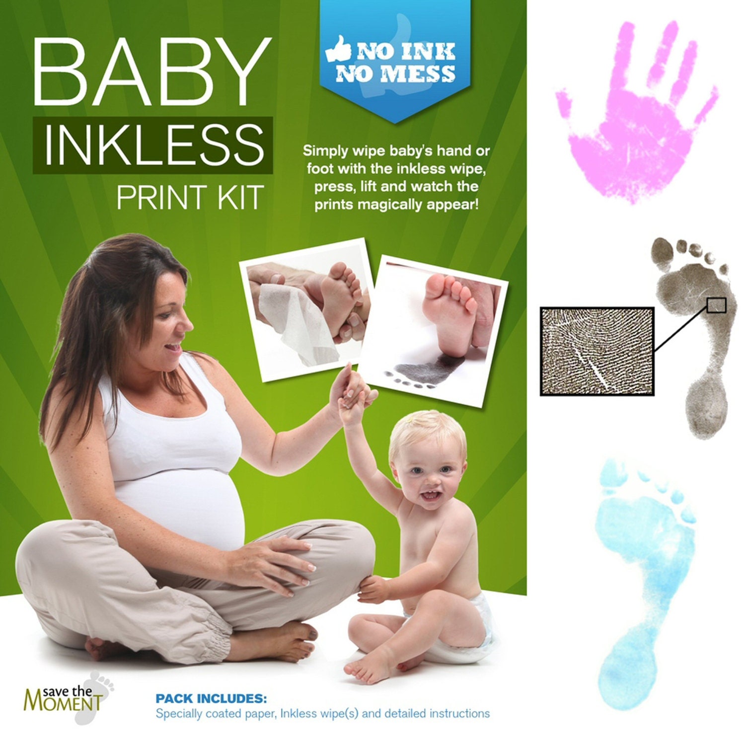 Baby Hand and Footprint Kit Get Hundreds of Detailed Prints With One Baby  Safe Ink Pad Works With Any Paper or Card Black 