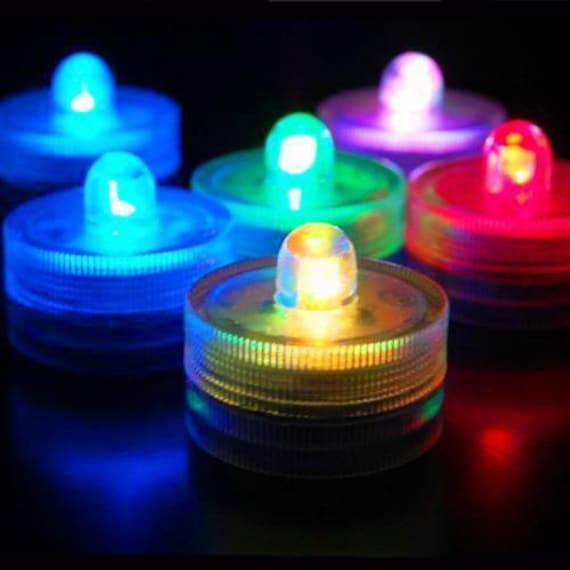Submersible Waterproof LED Floralyte Round Shaped Tea Light for Weddings & Centrepieces Submersible Waterproof LED Floralyte Round Shaped Tea Light for Weddings & Centrepieces